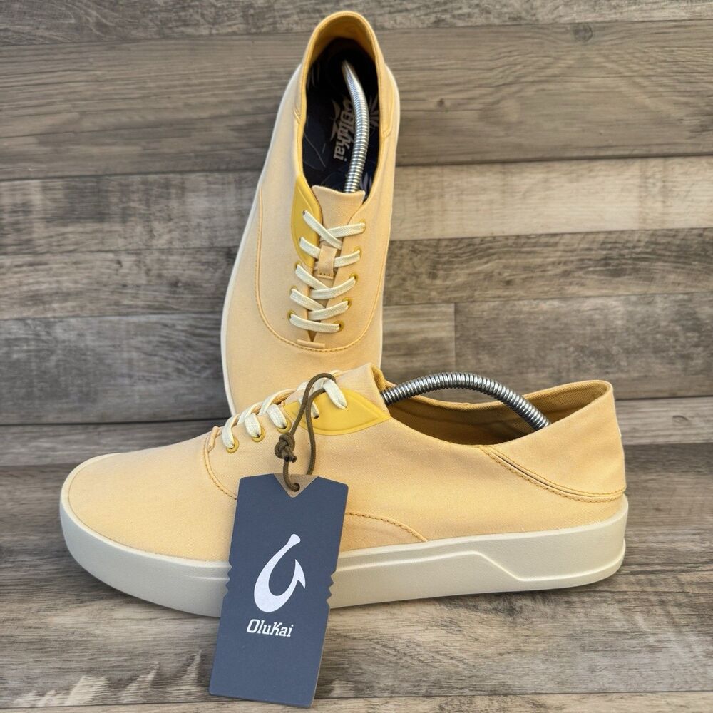 NWT Olukai Mens Solar Glow Canvas Lace Up Tradewind Casual Sneaker Shoes Size 11